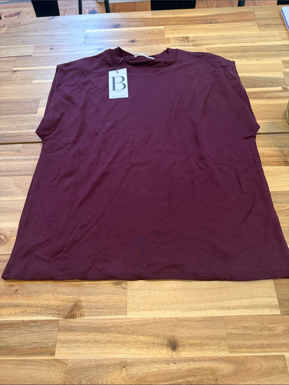 stradivarius Burgundy Short Sleeve Tee